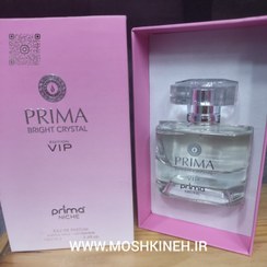 تصویر ادکلن ادوپرفیوم زنانه پریما برایت کریستال (مشابه رایحه ورساچه کریستال صورتی) prima Bright crystal VIP Edition حجم ۱۰۰ میلی لیتر 