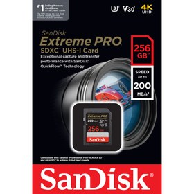 تصویر کارت حافظه سندیسک SanDisk 256GB Extreme PRO UHS-I SDXC 200MB/s 