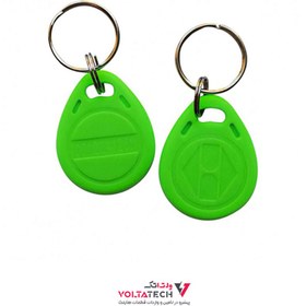 تصویر تگ RFID 13.54 MHz سبز مدل جاسوئیچی 