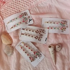 تصویر سنجاق سر فلزی نگین رنگی دو عددی -128 - کد 