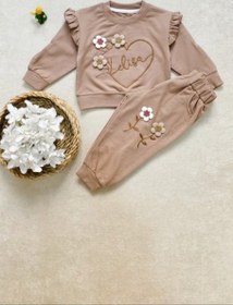 تصویر ست لباس دخترانه پاییزه مدل ۲گل ۱۷۷۴ 