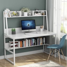 تصویر میز تحریر چوب فلز مدل درسا writing desk, wood & metal Dorsa model