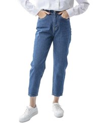 تصویر شلوار جین مام استایل آبی تیره 57150 Mom style dark blue Royal jeans