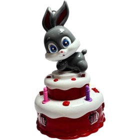 تصویر خرگوش موزیکال روی کیک 