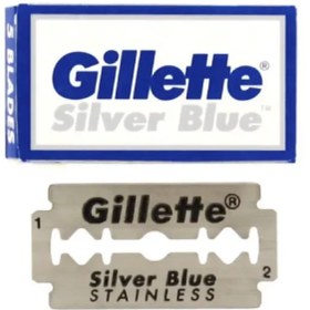 تصویر تیغ سنتی ژیلت Gillette مدل Silver Blue ـ ۵ عددی 