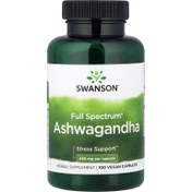 تصویر کپسول آشواگاندا سوانسون ۱۰۰ عددی بدون طعم 