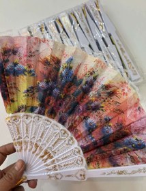 تصویر باد بزن پارچه حریر 