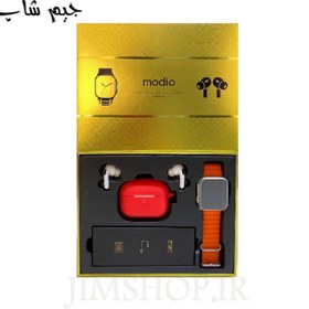 تصویر پک ساعت هوشمند و ایرپاد modio m ultra کیفیت عالی ا smart watch modio m ultra smart watch modio m ultra