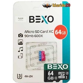 تصویر قیمت رم میکرو 64 گیگ BEXO 90MB 600X C10 با گارانتی یکساله خرید 20 