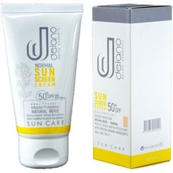 تصویر کرم ضد آفتاب بژ طبیعی مناسب پوست خشک و معمولی با SPF50 | دلانو 