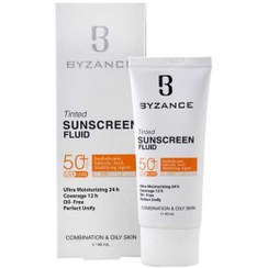 تصویر فلویید ضدآفتاب رنگی SPF+50 پوست چرب بیزانس 