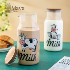 تصویر بطری شیر درب چوبی طرح مایا با کیفیت درجه یک milk bottle