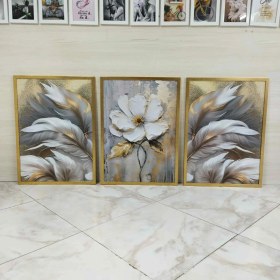 تصویر تابلو دکوراتیو سه تیکه کد 3261 تابلو طرح گل