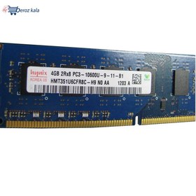 تصویر رم کامپیوتر هاینیکس مدل DDR3 1333MHz 240Pin DIMM 10600 ظرفیت 4 گیگابایت hynix 10600 1333MHz Desktop DDR3 RAM 4GB