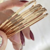 تصویر دستبند طلا روس ۳ میل آینه ای 