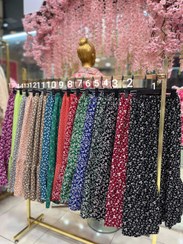 تصویر دامن گل گلی زنانه مدل چین دار 