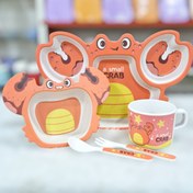 تصویر ظرف غذای بامبو طرح خرچنگ قرمز 