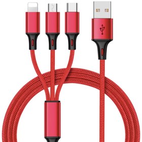 تصویر کابل شارژ موبایل 3 کاره FASHION CABLE 