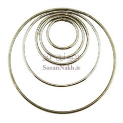 تصویر حلقه فلزی دریم کچر و مکرومه بافی (نقره ای) 