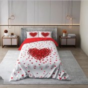 تصویر ست رو تختی طرح قلب ۲ نفره 