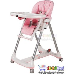 تصویر صندلی غذاخوری کودک طرح صورتی PegPerego 