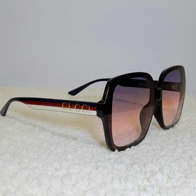 تصویر عینک صفحه شامپاینی دور مشکی 