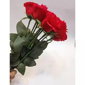 تصویر 5شاخه گل رز پارچه ای مشابه طبیعی 