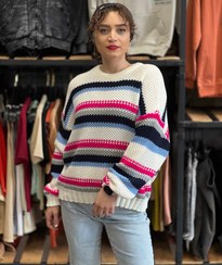 تصویر بافت پینترسی - راه راه سفید صورتی 