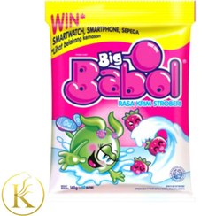 تصویر آدامس بیگ بابل با طعم خامه و توت فرنگی بسته ی ۴۰ عددی(132 گرم) big babol big babol