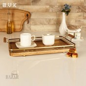 تصویر سینی مستطیل بی وی کی طرح کاریزما طلایی کد 411942 