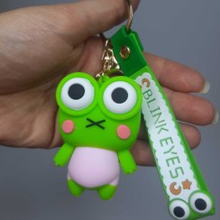 تصویر جاکلیدی مدل قورباغه چشم متحرک Moving eye frog model key chain