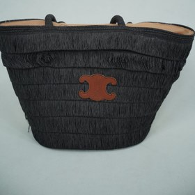 تصویر کیف حصیری سلین مشکی 