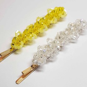 تصویر گیره موی کریستال زرد مدل GIREBFT2Z (بسته 2عددی) 