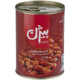 تصویر کنسرو لوبیا چیتی با سس گوجه فرنگی بیژن – 380 گرم 