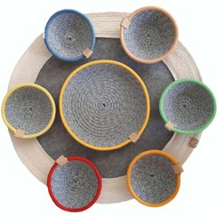 تصویر مجموعه ظروف هفت سین قیطان دوزی شده 8 پارچه مدل s84 