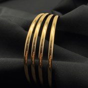 تصویر النگو 4میل آینه‌ای دامله جدید رنگ‌ثابت بدون حساسیت، کپی شده‌از ویترین‌طلا‌فروشی بدون خط و خش و لک کاملا تمیز، پک چهارتایی 