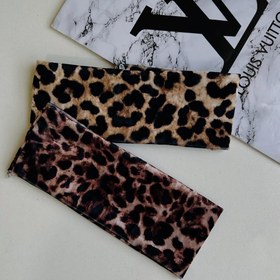 تصویر هدبند مخمل پلنگی - طرح 