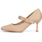 تصویر کفش زنانه وارداتی پاشنه 5 سانت خاکی کد MD135 