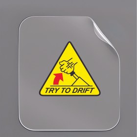 تصویر استیکر ماشین طرح try to drift سایز ۶*۵ کد ۱۰۶ 