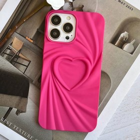 تصویر قاب سیلیکونی قلب برجسته مدل Magenta Heart مناسب گوشی آیفون - سرخابی / iPhone 11 Pro Max 