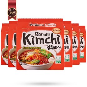 تصویر 6 بسته نودل سامیانگ samyang مدل رامن کیمچی ramen kimchi وزن 120 گرم پک 5 تایی 