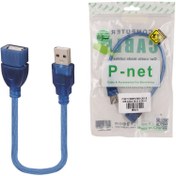 تصویر کابل کوتاه افزایش طول P-net USB 30cm P-net USB 30cm Male to USB Female Cable