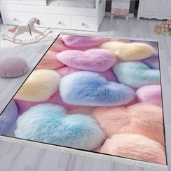 تصویر فرش کودک طرح قلبی رنگی WA-4754 