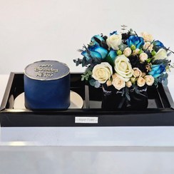 تصویر باکس گل و کیک سرمه ای 