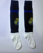 تصویر جوراب ورزشی فوتبال برند آدیداس (مشکی و سفید) مدل رئال مادرید - مشکی Real Madrid Football/Soccer Socks (Black & White) - Adidas Style
