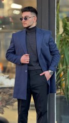 تصویر پالتو مردانه سایز ۵XL و ۶XL سرمه ای 