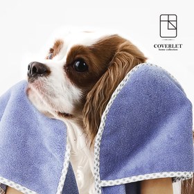 تصویر حوله پت رنگ آبی مدل JOYPET 