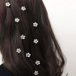 تصویر گیره قفلی شکوفه رنگی ۱۰ عددی 