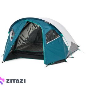 تصویر چادر کمپینگ کچوا 3 نفره - فرش اند بلک Quechua 3 Person Camping Tent - XL Size - MH100 Fresh & Black 