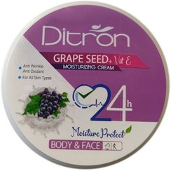 تصویر کرم مرطوب کننده دست و صورت حاوی روغن هسته انگور و ویتامین E حجم 200 میل دیترون Ditron grape Seed Oil And Vitamin E Moisturizing Hand And Face Cream 200ml